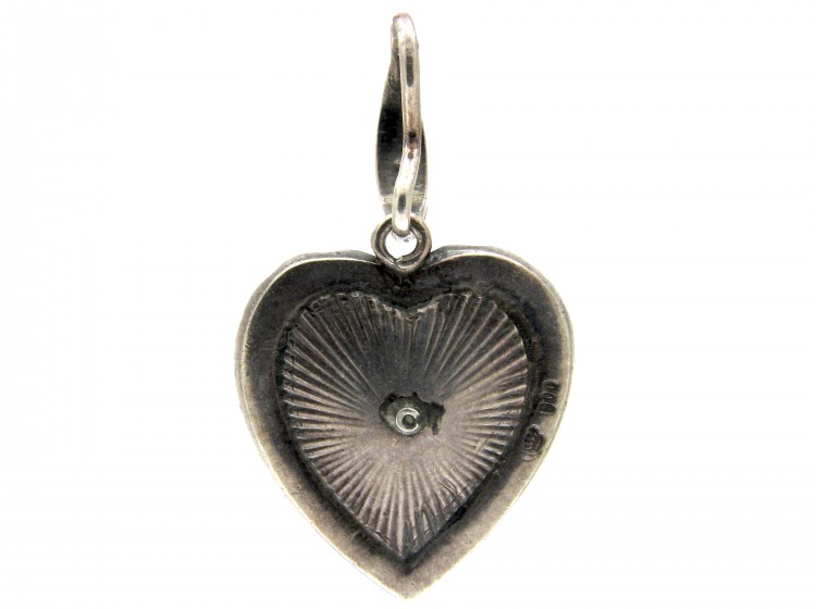 Silver & Paste Edwardian Heart Pendant