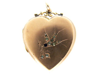 Edwardian Gold & Paste Heart Locket