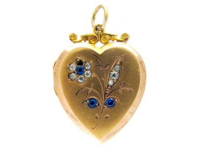 Gold & Paste Heart-Shaped Locket