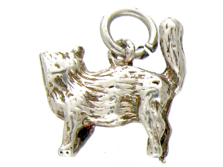 Silver Cat Charm