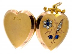Gold & Paste Heart-Shaped Locket