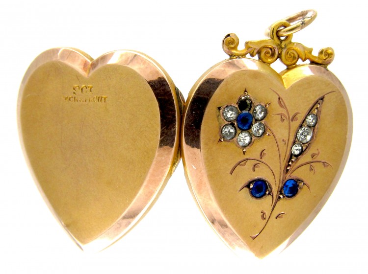 Gold & Paste Heart-Shaped Locket
