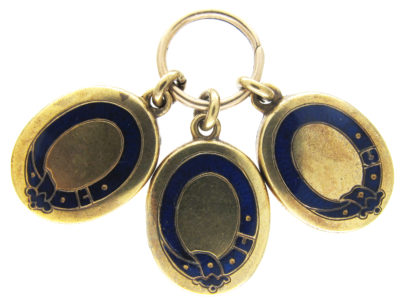 Early Victorian 15ct Gold & Enamel Triple Mourning Lockets
