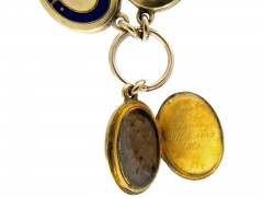 Early Victorian 15ct Gold & Enamel Triple Mourning Lockets