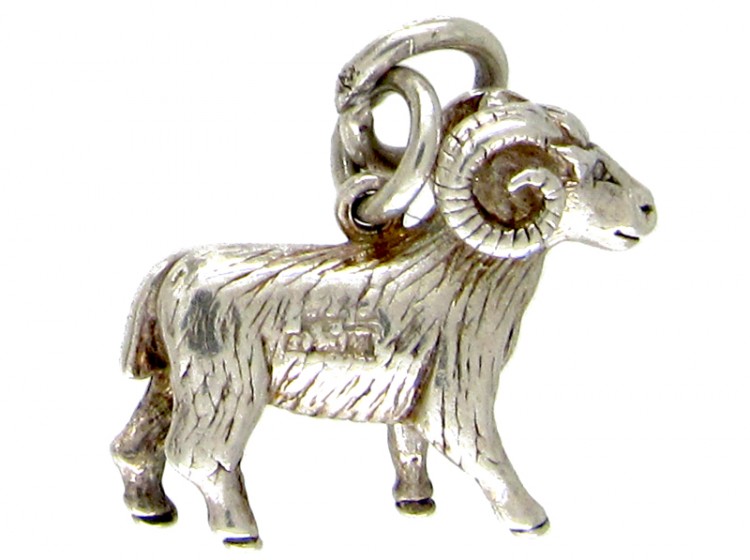 Silver Ram Charm