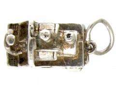 Silver Railway Steam Engine Charm
