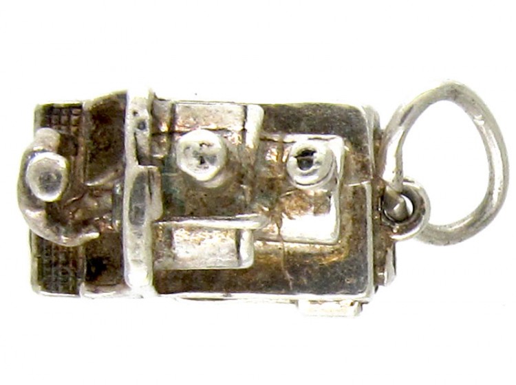 Silver Railway Steam Engine Charm