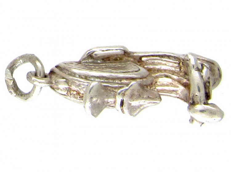 Silver Vespa Motorbike Charm
