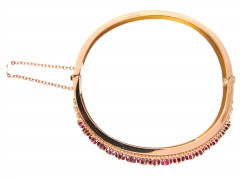 Ruby Half Hoop Edwardian Bangle