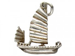 Silver Sail Boat Charm