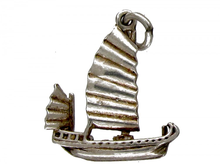 Silver Sail Boat Charm