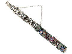 Coloured Paste & Silver Bracelet