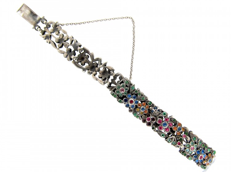 Coloured Paste & Silver Bracelet