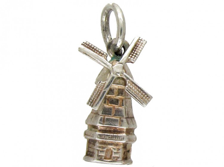 Silver Windmill Charm