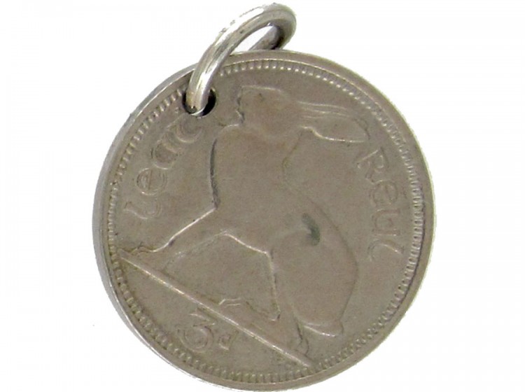 Silver Hare Coin Charm