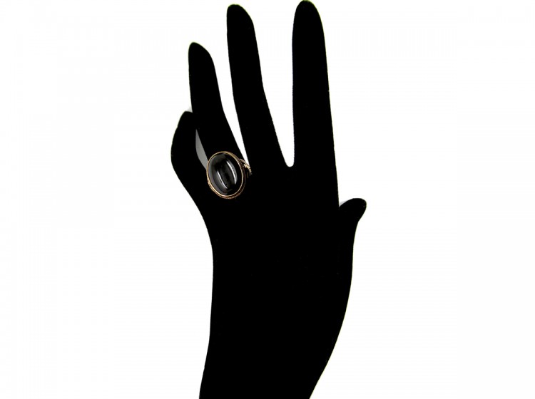 Cabochon Garnet 9ct Gold Edwardian Ring