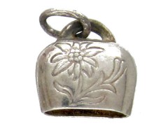 Swiss Silver Eidelweis Bell Charm