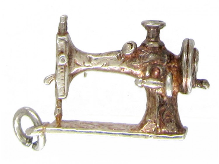 Silver Sewing Machine Charm