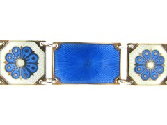 Silver & Blue Enamel Bracelet by David Andersen
