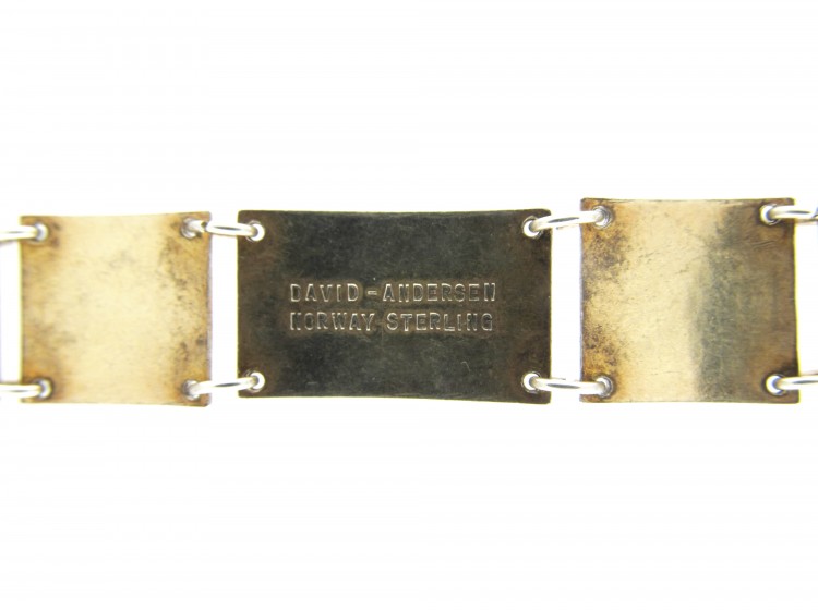 Silver & Blue Enamel Bracelet by David Andersen