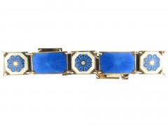 Silver & Blue Enamel Bracelet by David Andersen