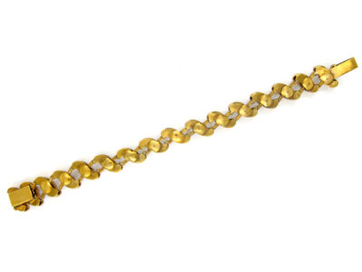 Victorian 18ct Royal Blue Enamel & Natural Split Pearl Bracelet