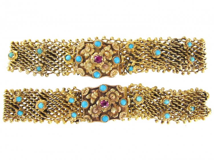 Pair of Georgian 18ct Gold Mesh Bracelets