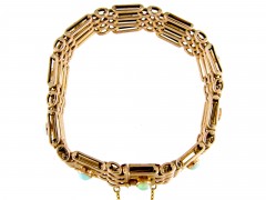 Edwardian 9ct Gold & Opal & Gold Gate Bracelet