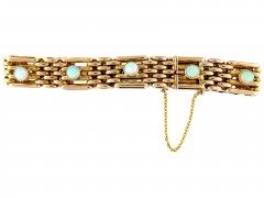 Edwardian 9ct Gold & Opal & Gold Gate Bracelet