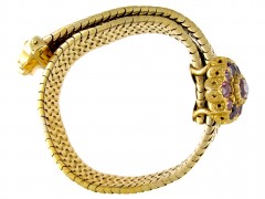 Victorian Gold & Almandine Garnet Jarretière Bracelet