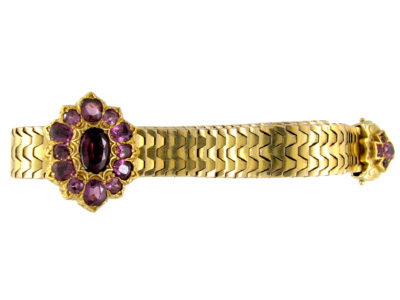 Victorian Gold & Almandine Garnet Jarretière Bracelet
