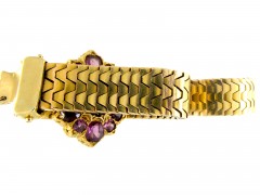 Victorian Gold & Almandine Garnet Jarretière Bracelet