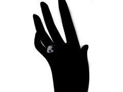 Royal Blue Enamel & Diamond Ring