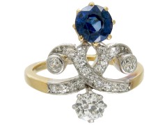 Art Nouveau Sapphire & Diamond Ring
