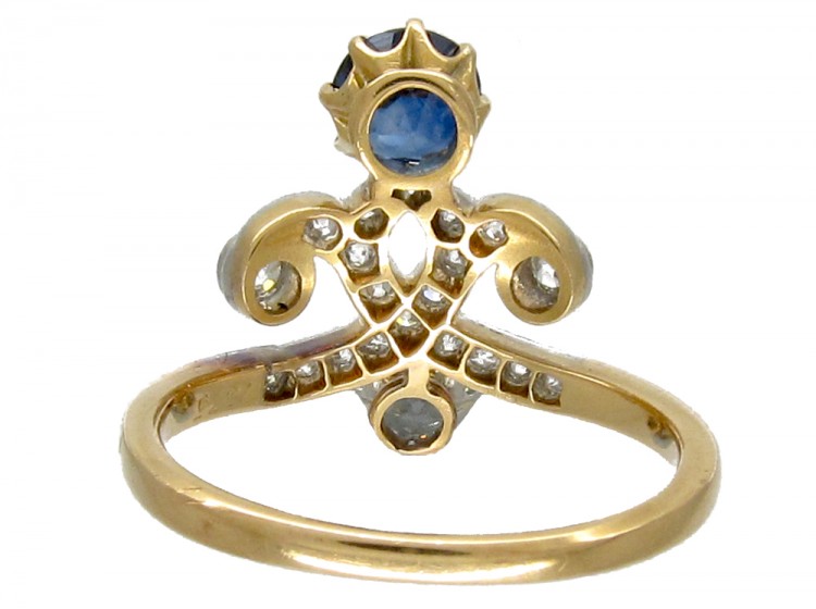 Art Nouveau Sapphire & Diamond Ring