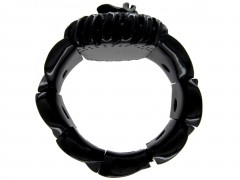 Carved Whitby Jet Bangle