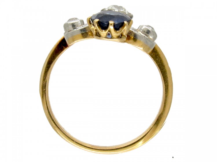 Art Nouveau Sapphire & Diamond Ring
