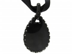 Carved Whitby Jet Pendant