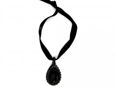 Carved Whitby Jet Pendant