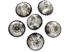 Georgian Silver & Paste Buttons in Original Case