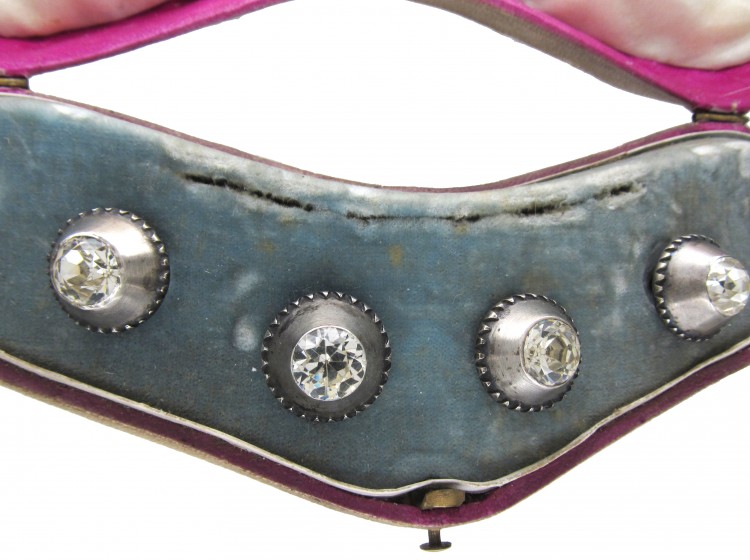 Georgian Silver & Paste Buttons in Original Case