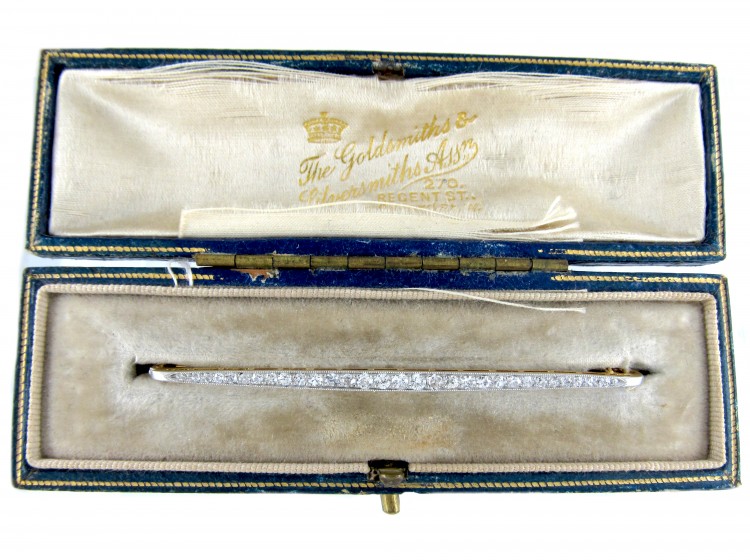 Art Deco Diamond Bar Brooch