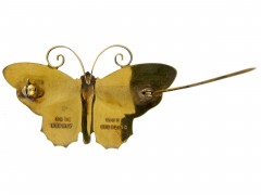 Silver & Enamel Butterfly Brooch