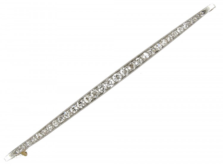 Art Deco Diamond Bar Brooch
