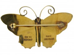 Silver & Enamel Butterfly Brooch