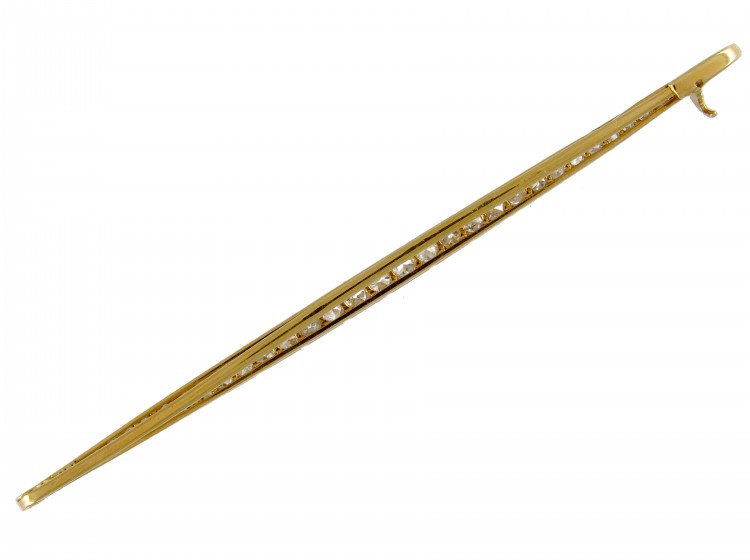 Art Deco Diamond Bar Brooch