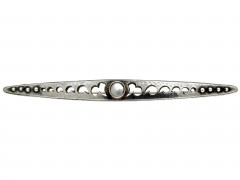 Murrle Bennett Silver Shuttle Shape Brooch