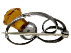 Silver Art Nouveau Thistle Brooch