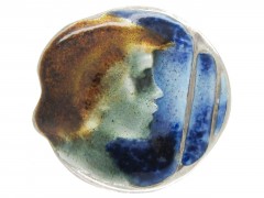 Silver Art Nouveau & Enamel Brooch