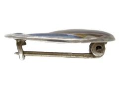 Silver Art Nouveau & Enamel Brooch